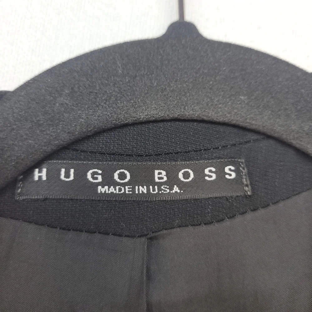 Hugo Boss Blazer Mens 42R Black Wool 4-Button Single Breasted Made in USA